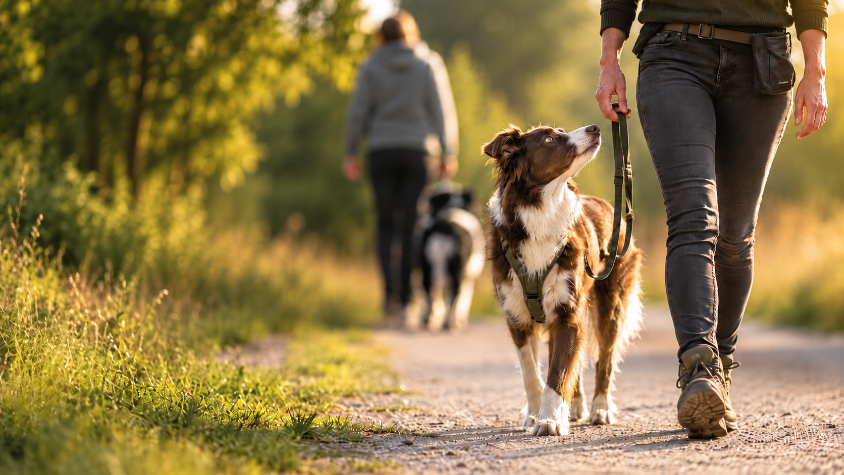 Hundebegegnung im Alltag beim entspannten Vorbeilaufen