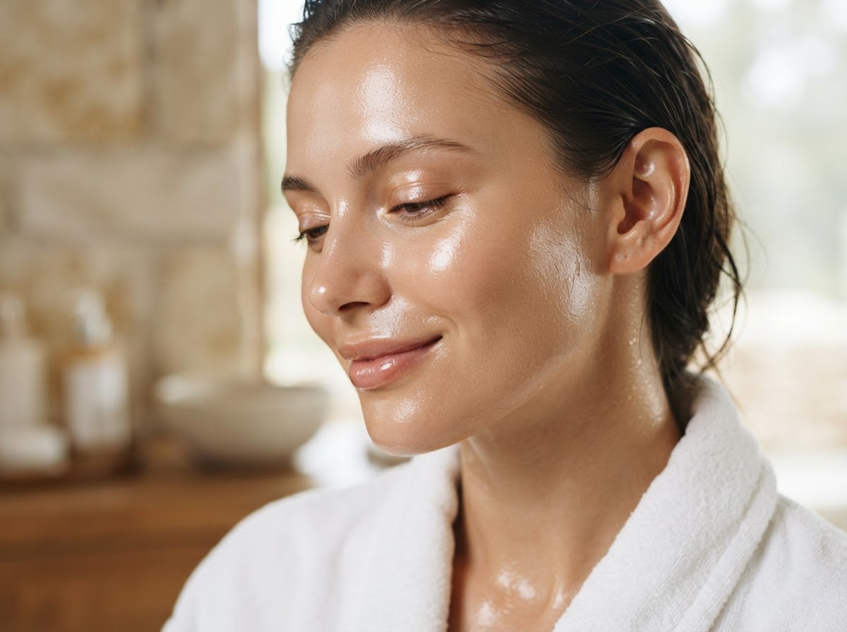 Dewy skin facial rejuvenation