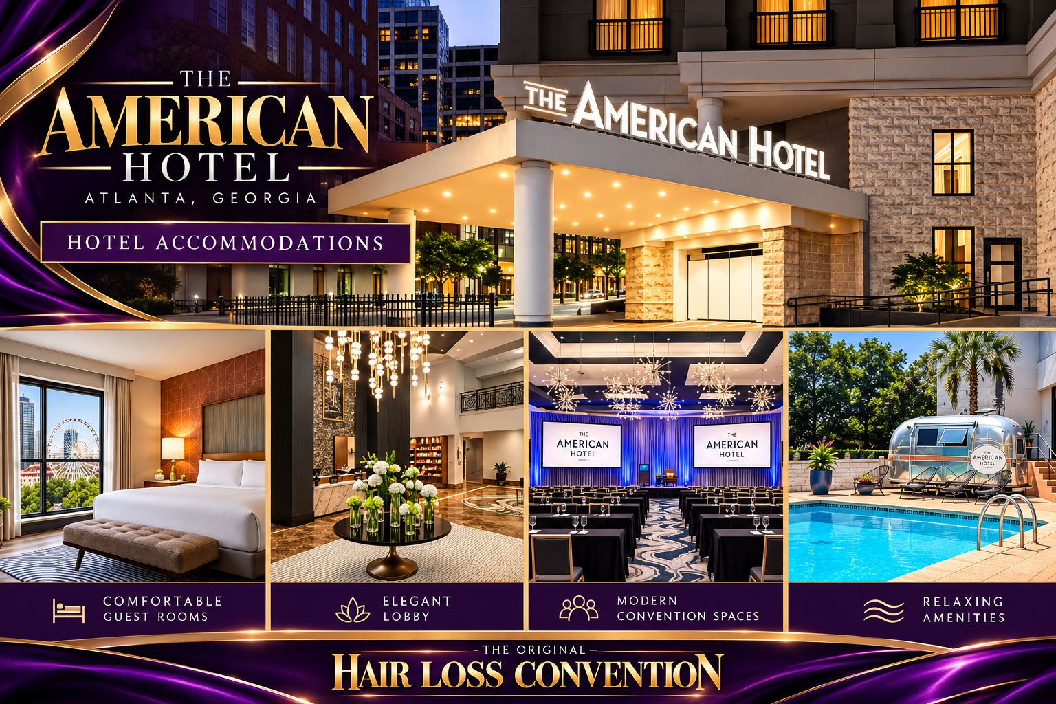 The American Hotel Atlanta Accommodations - Comfortable Guest Rooms, Elegant Lobby, Modern Convention Spaces, Relaxing Amenities