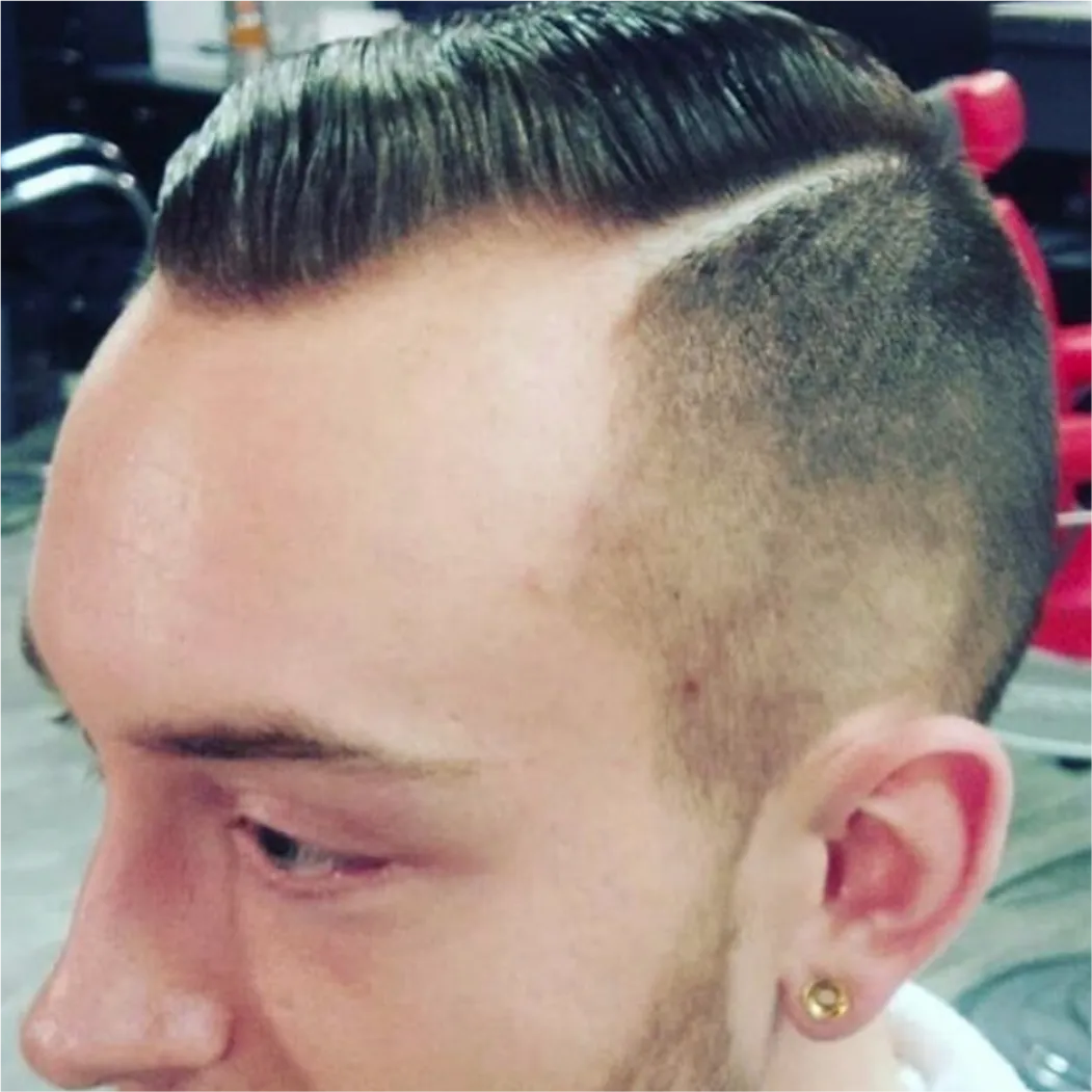 Hard part skin fade haircut by barber in East York Toronto