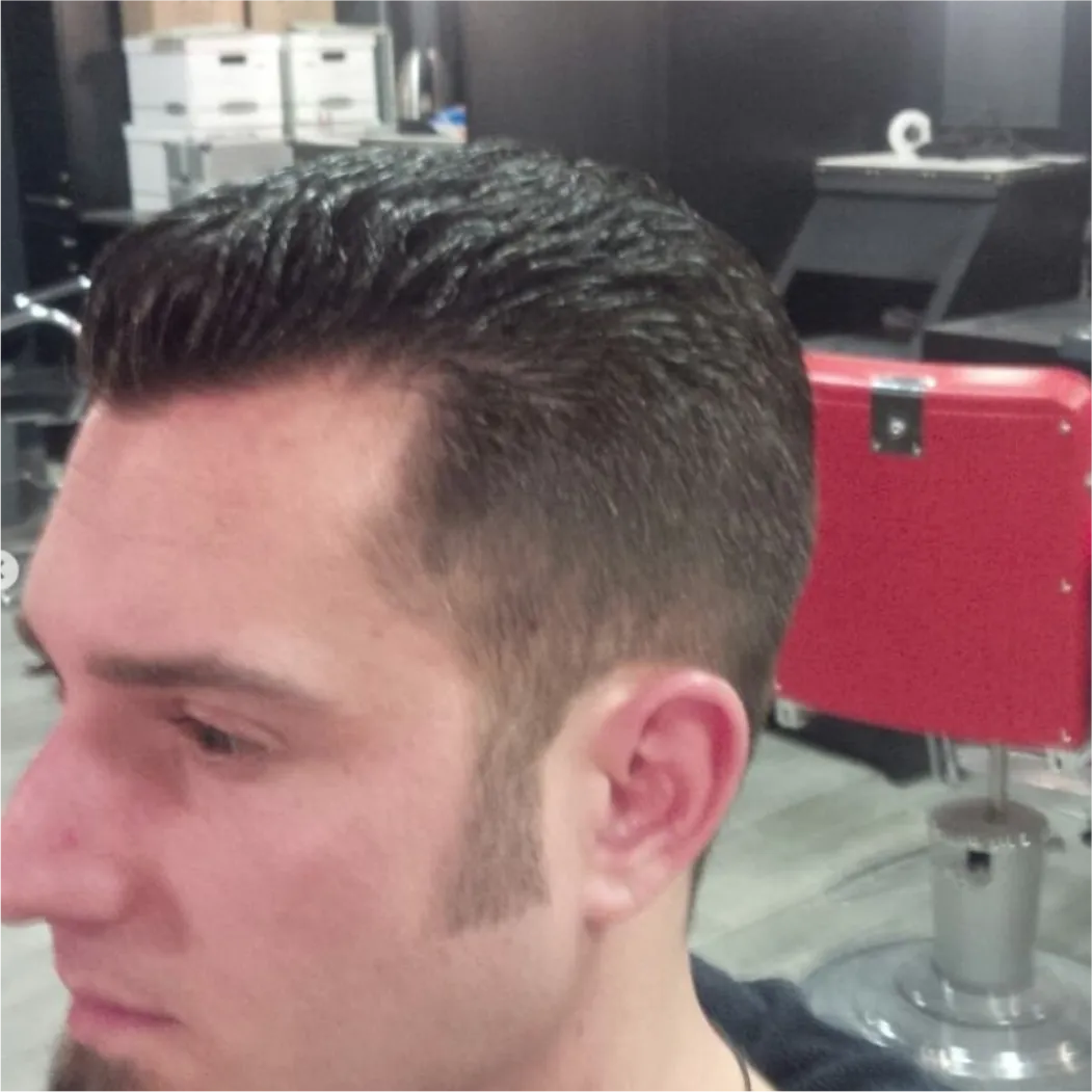 Textured Crop & Low Temple Taper by barber at Spartan Baracks in East York Toronto