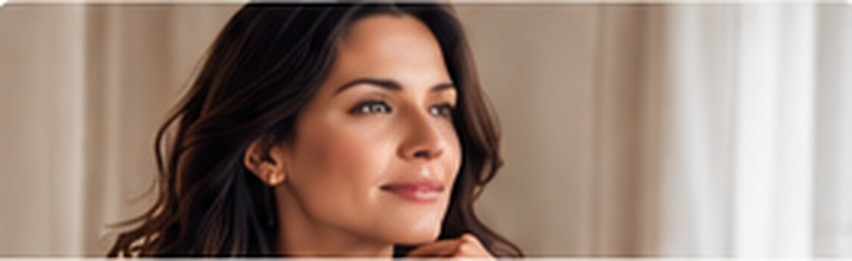 Woman reflecting beside a window