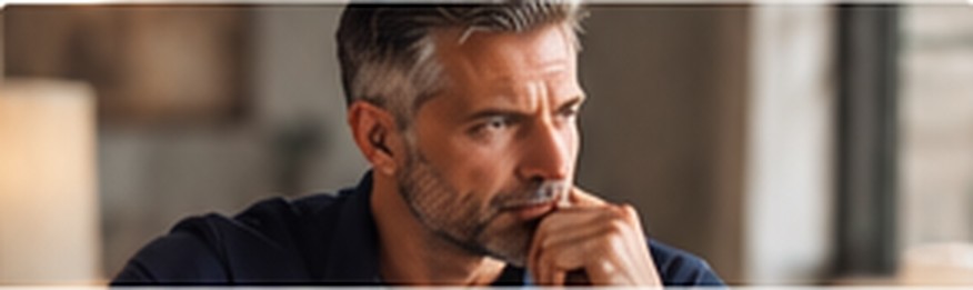 Thoughtful man in a quiet interior