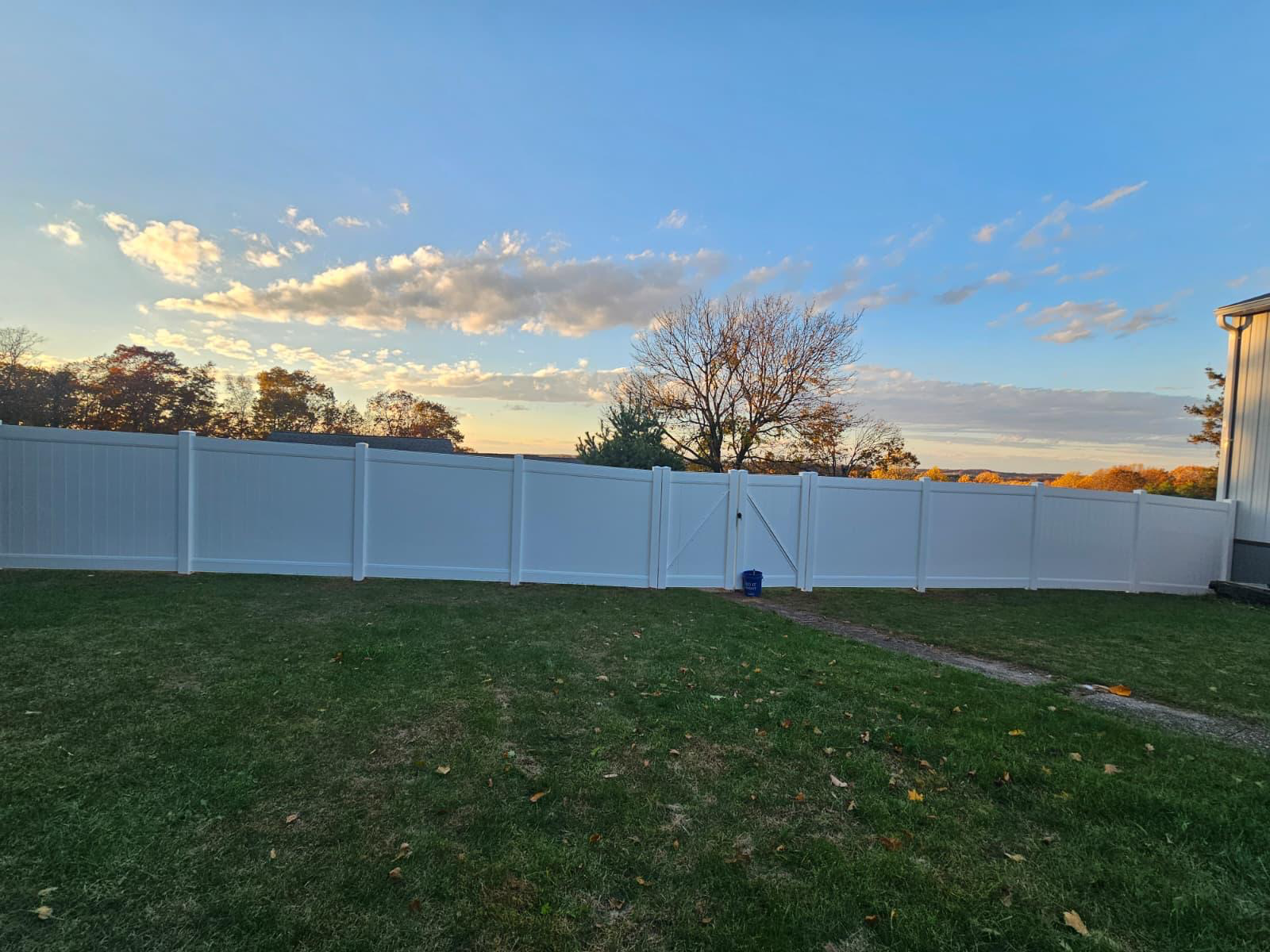 Full-Perimeter White Vinyl Privacy Fence & Gate — Fencing by JA Fencing LLC