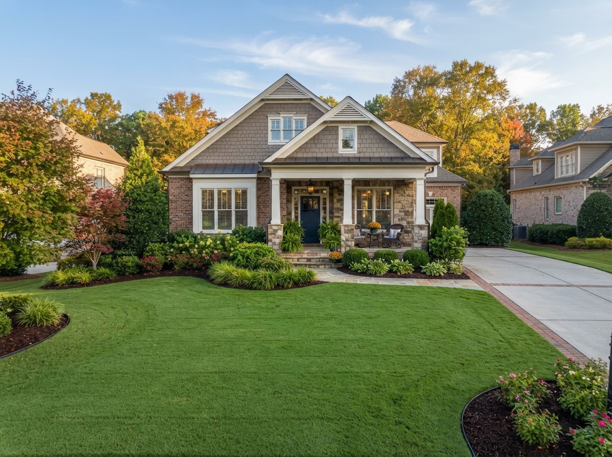 A well-kept lawn in the Oconee County area.
