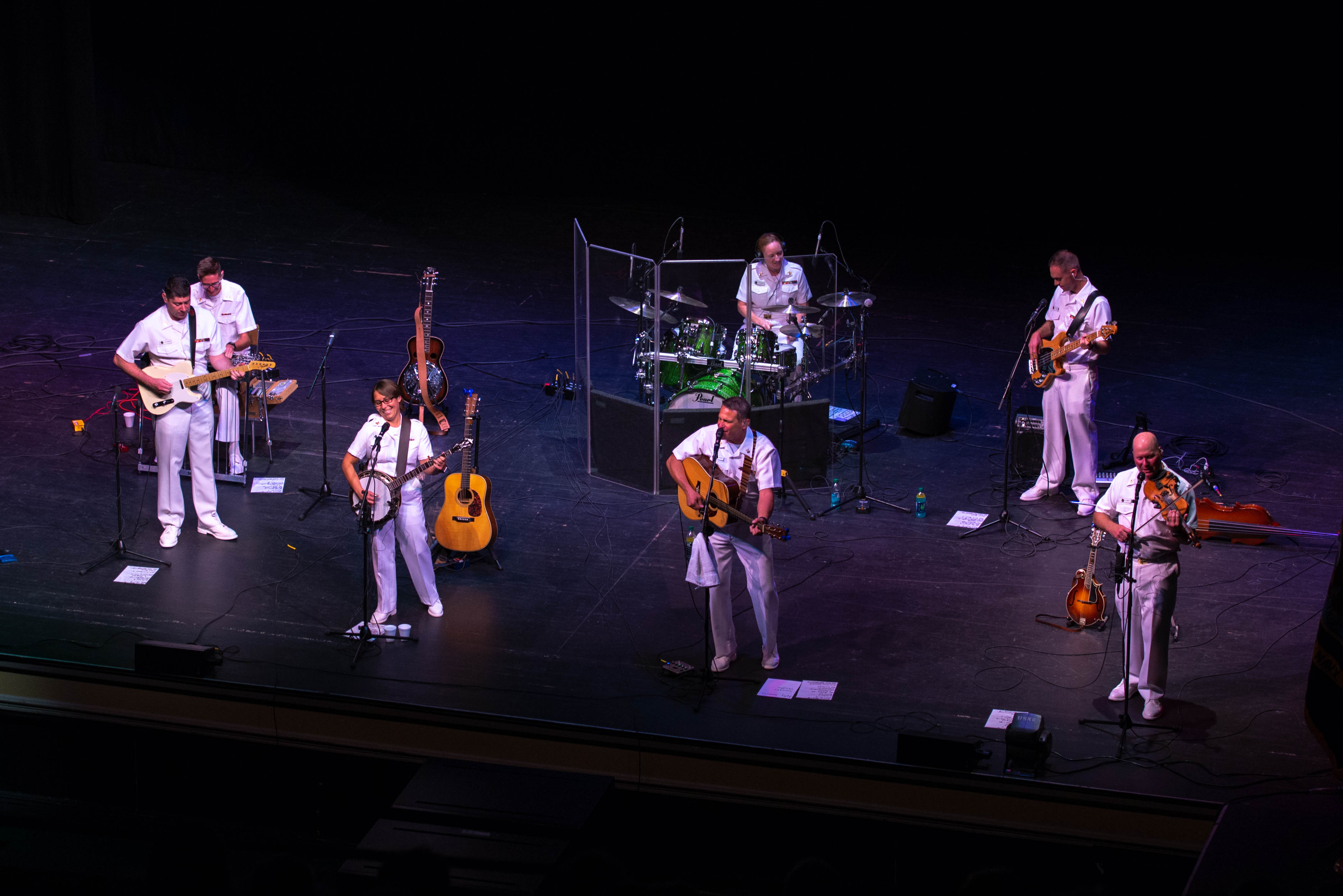 U.S. Navy Country Current band performing at the Saenger Theatre in Pensacola, September 2018