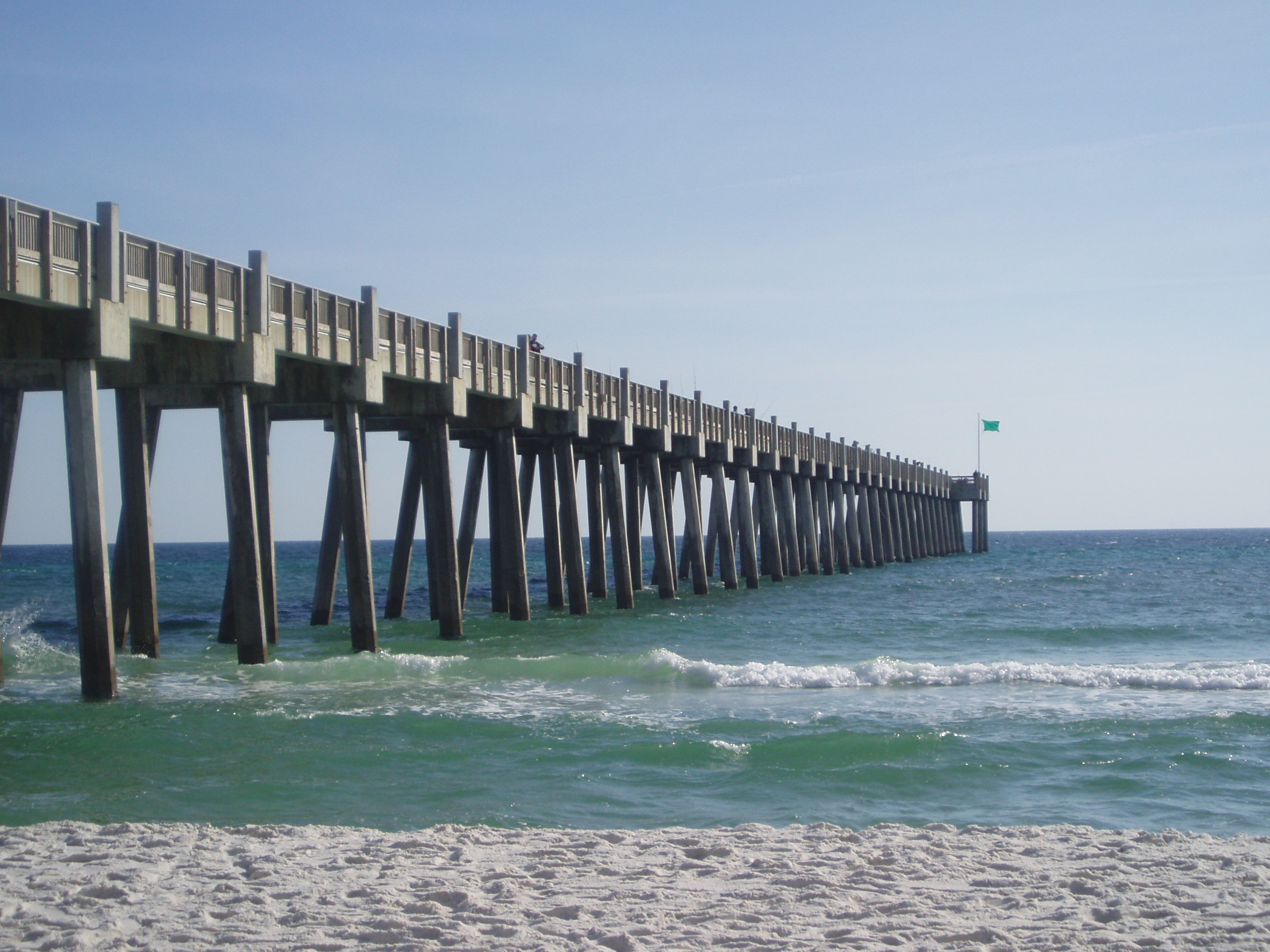 Beach and Gulf Pier at Pensacola Beach, Florida