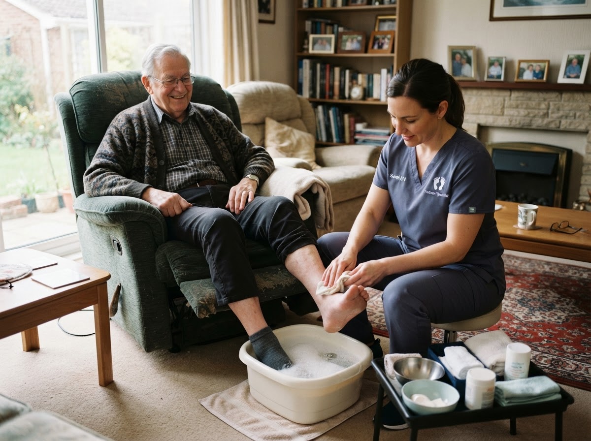Comfort — Treatment in the comfort of your own home, in-home mobile foot care from Sole Works, LLC