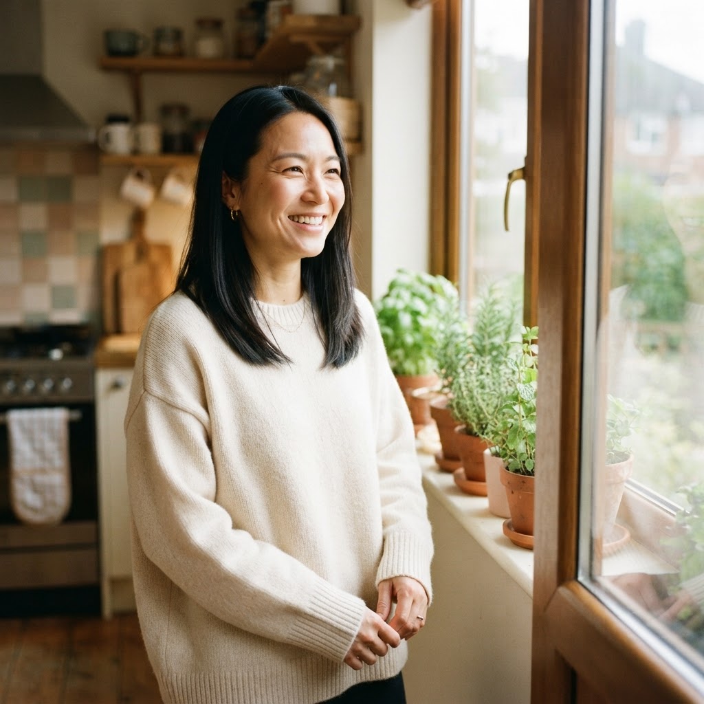 Portrait of Mei L., verified Sole Works client