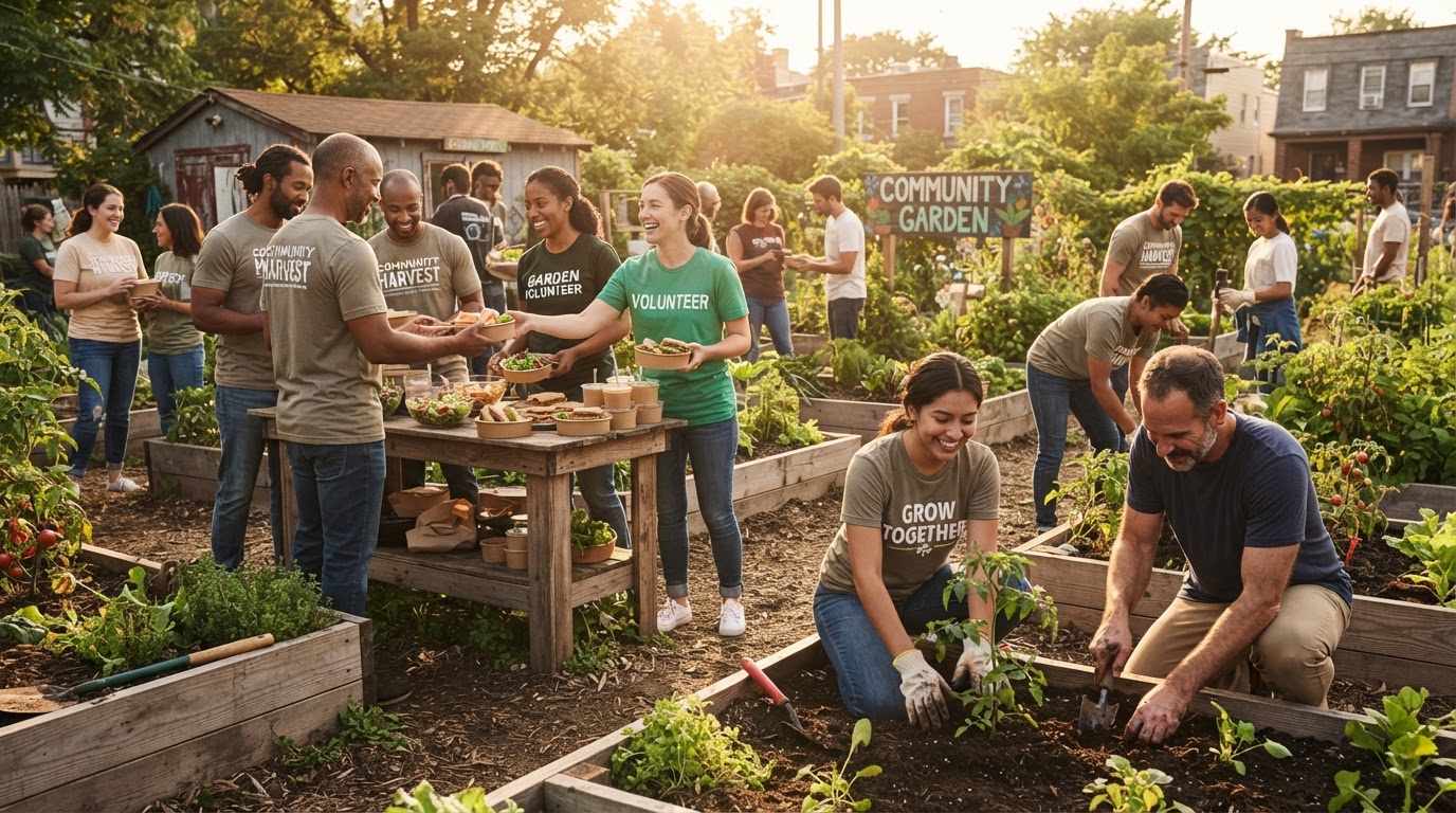 Volunteers serving the community