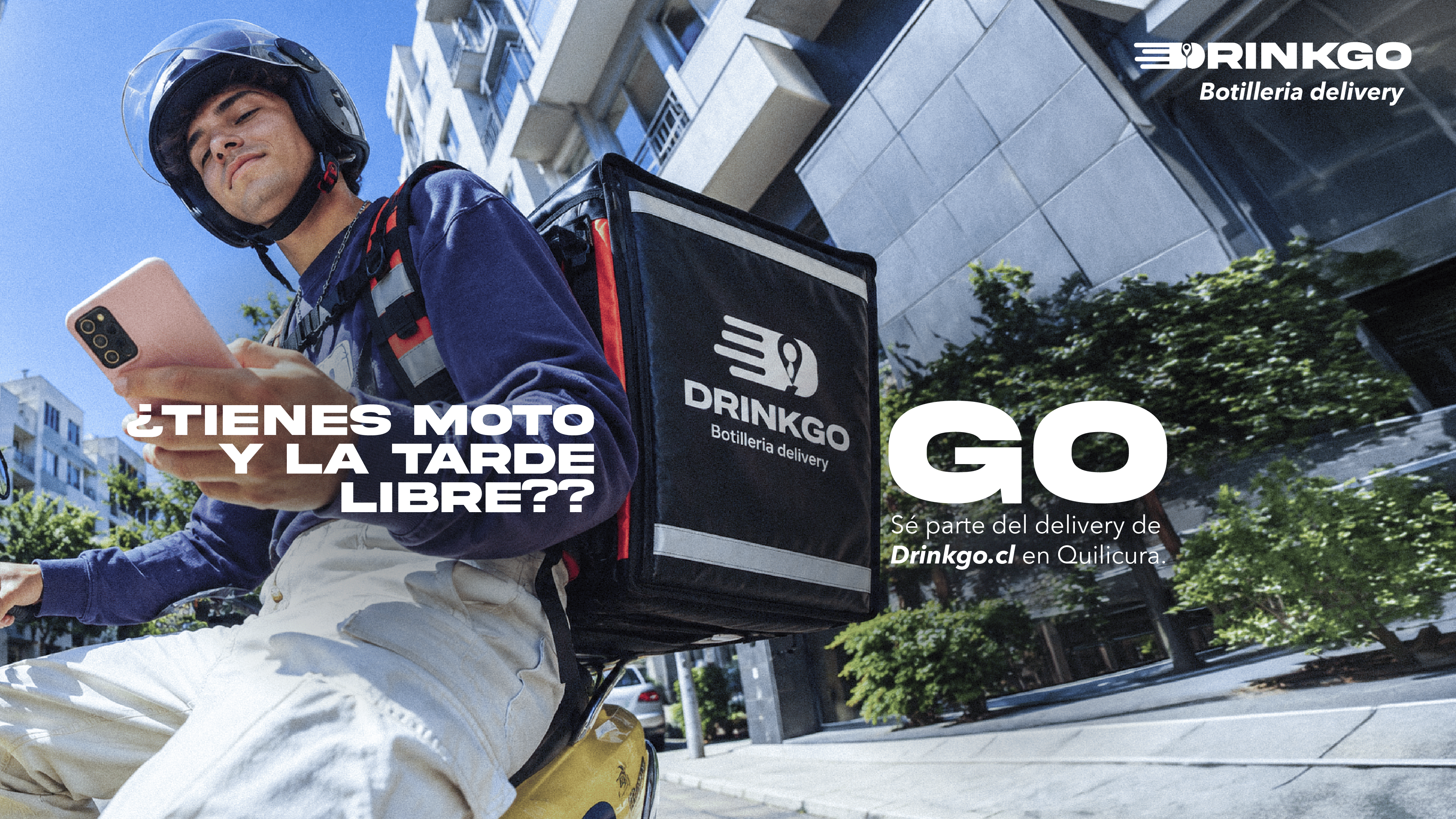 Repartidor en moto en Quilicura