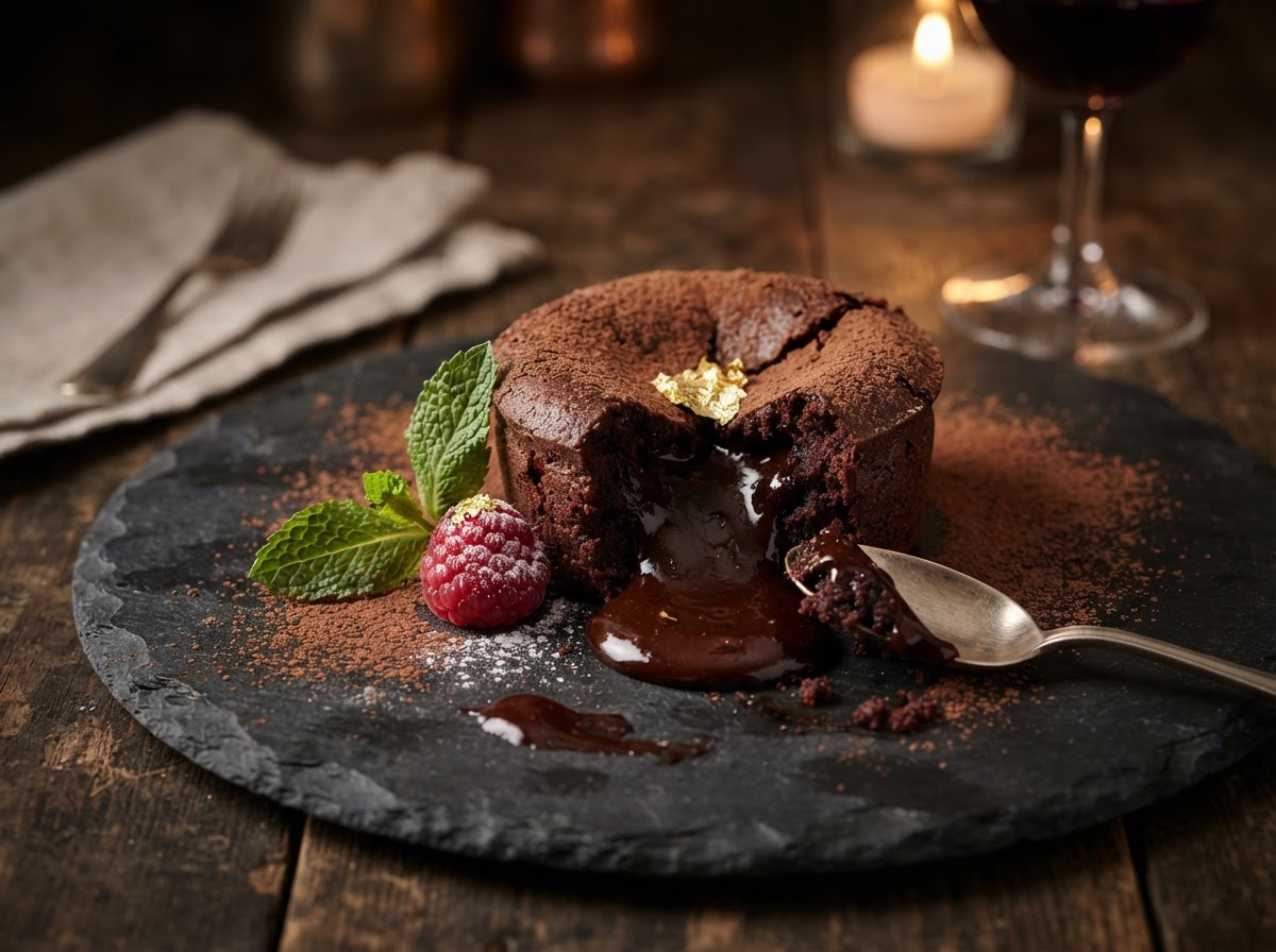 Fondant au chocolat, cœur coulant