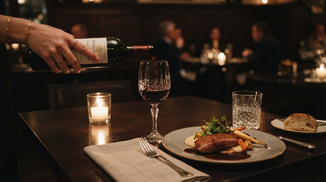 Service du vin en salle