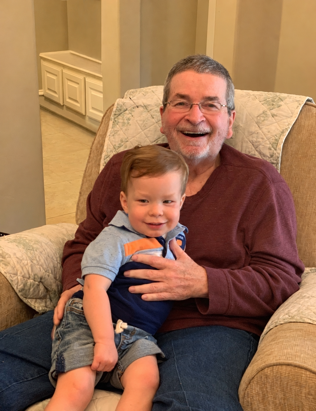 Malcolm Reger with his grandson