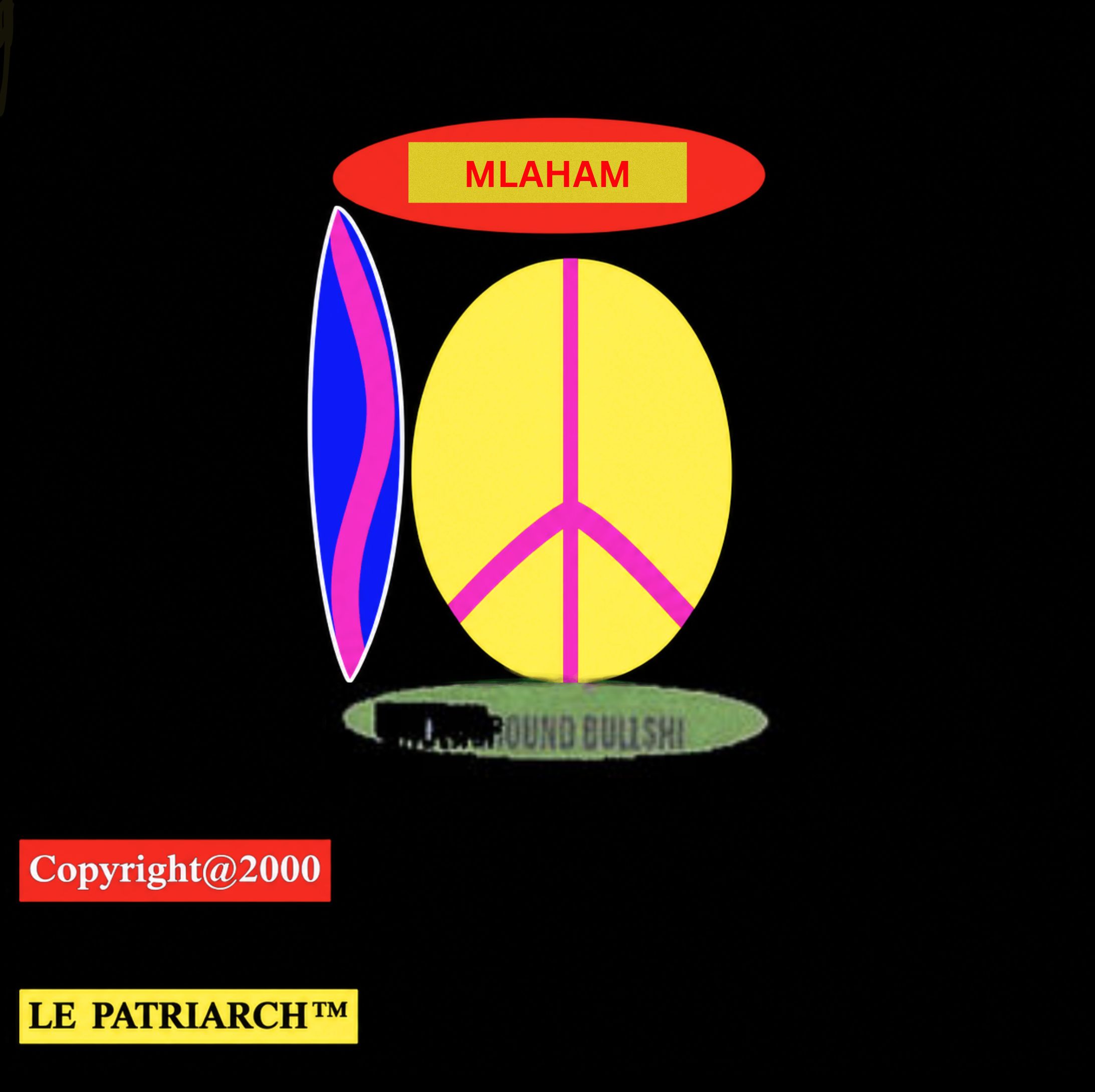 Mlaham artwork featuring symbolic peace motif and LE PATRIARCH branding