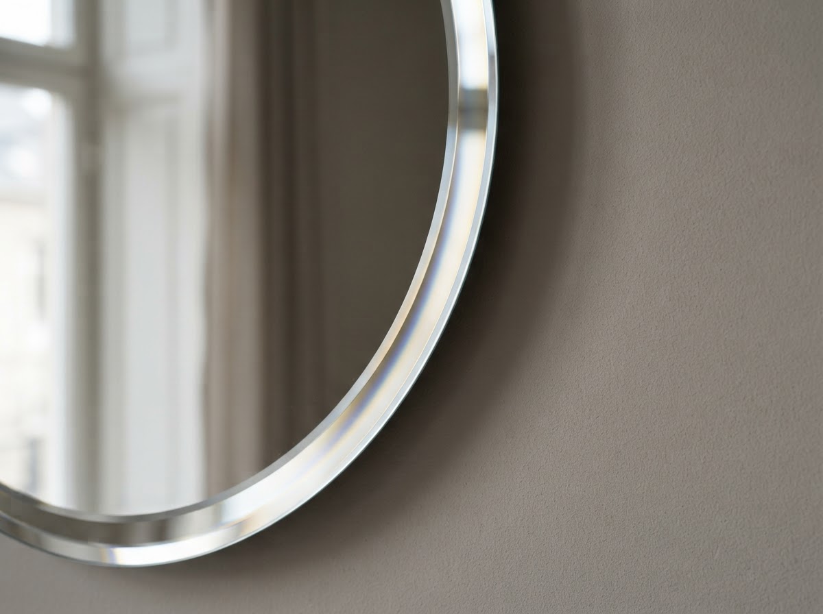 Beveled mirror edge detail
