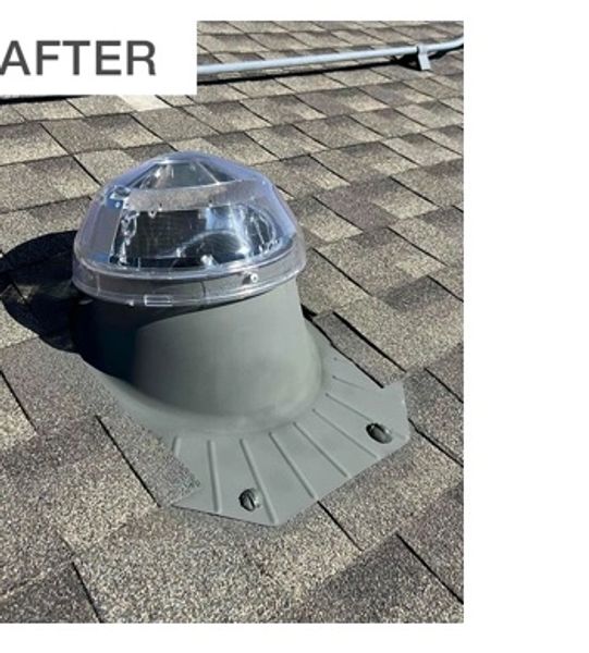 After: the same hallway brightened with natural daylight from a Solatube tubular skylight