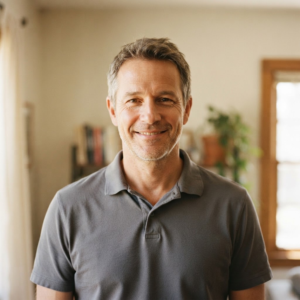 AI-generated illustration of a homeowner representing a sample testimonial.
