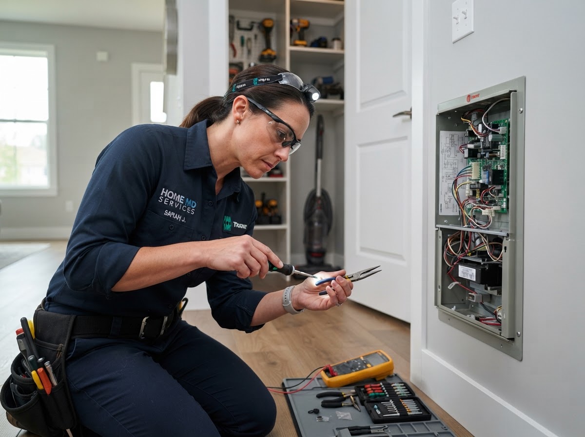 Skilled technician carrying out repair work with precision tools