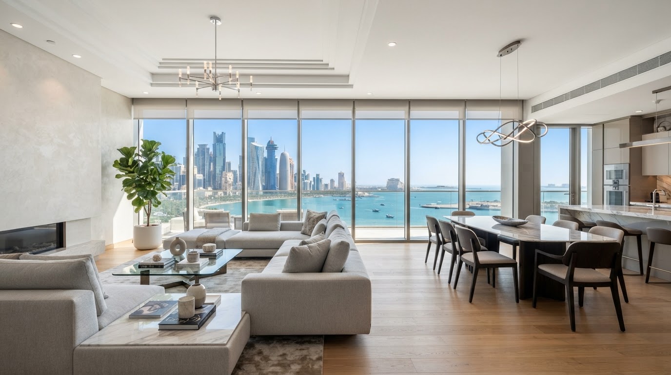 Well-maintained modern property interior in Qatar