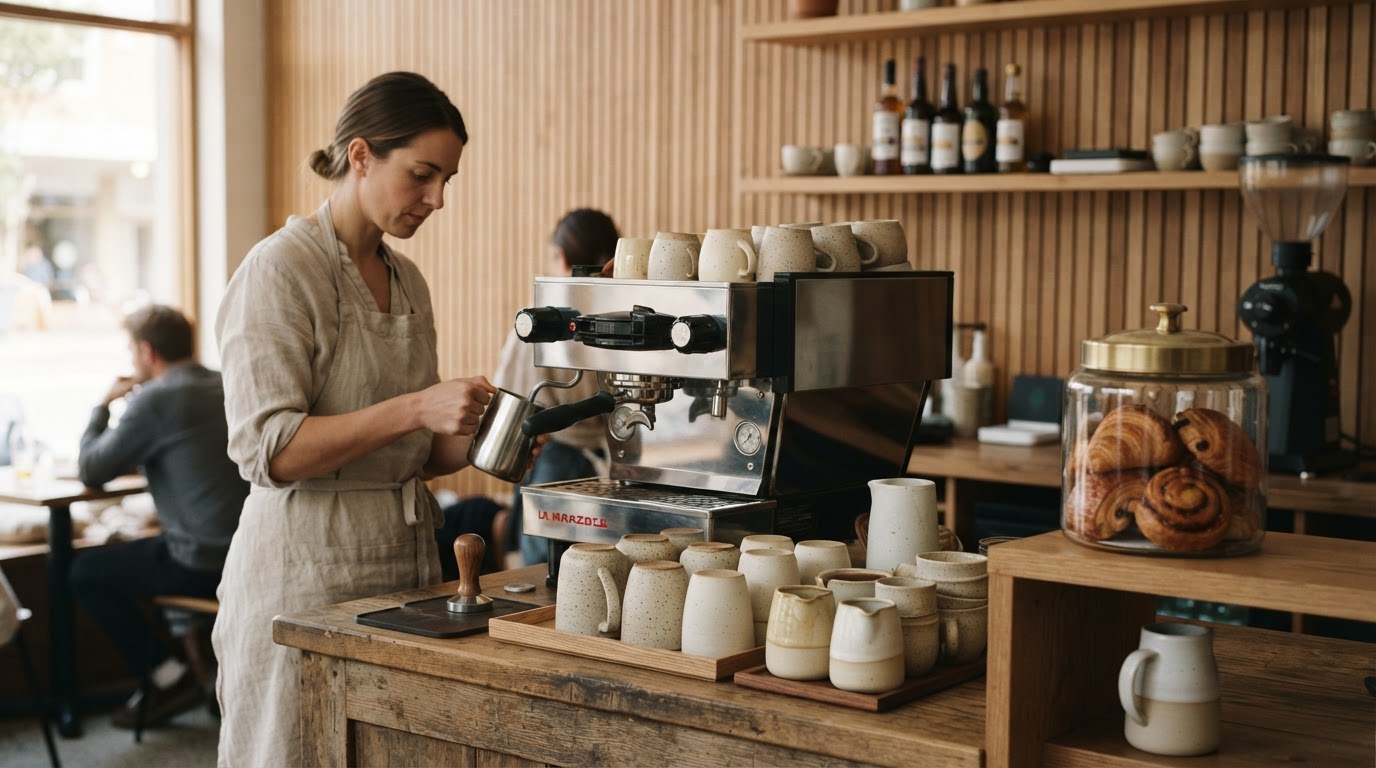 The coffee counter with the espresso machine