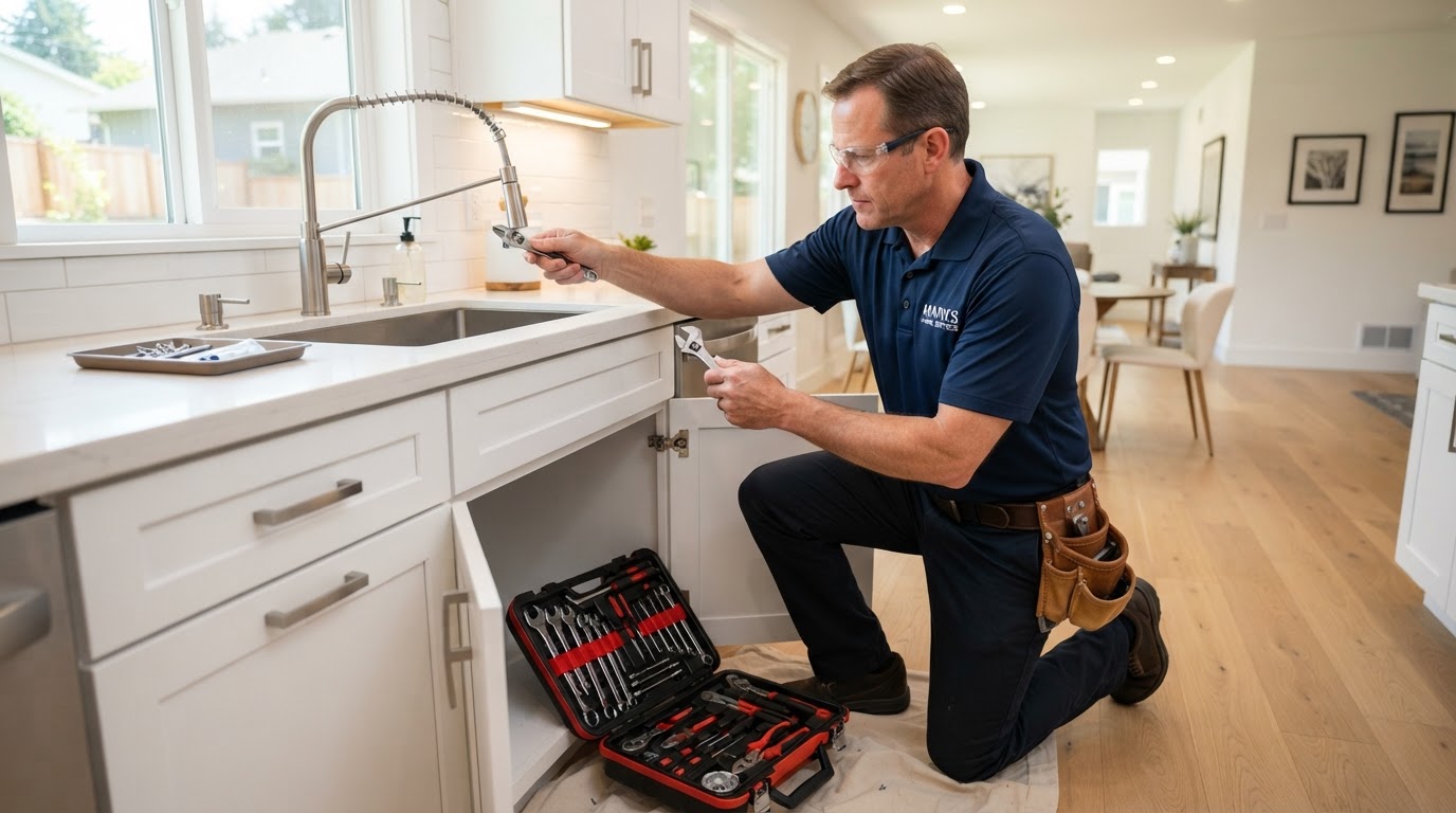 Professional D and D handyman at work performing property repairs