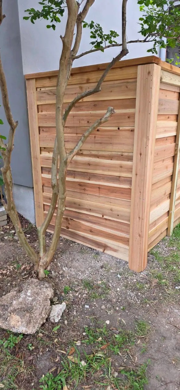 Custom Horizontal Cedar Equipment Enclosure