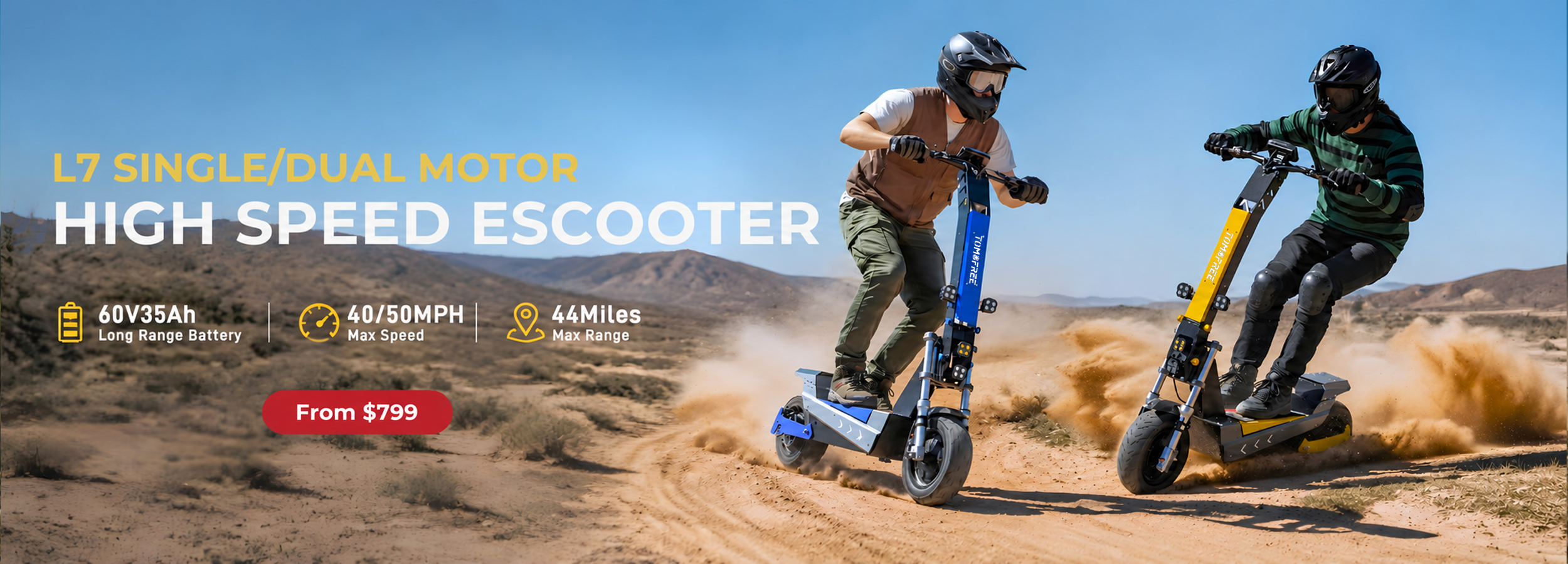 Tomofree L7 6000W Peak Dual-Motor Extreme E-Scooter