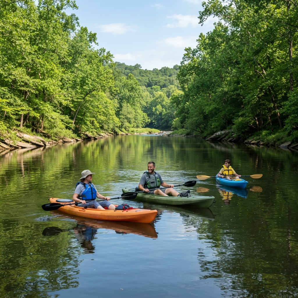 People kayaking on the Locust Fork River