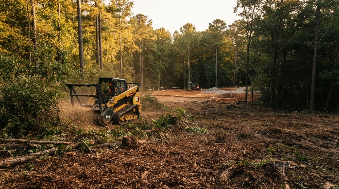Residential lot clearing and forestry mulching