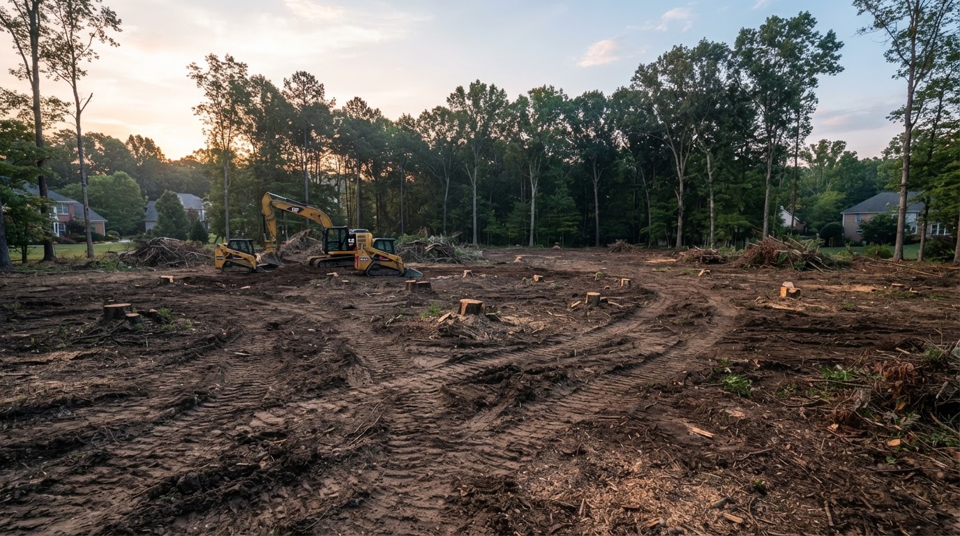 Residential lot clearing and site preparation in Calgary, Alberta
