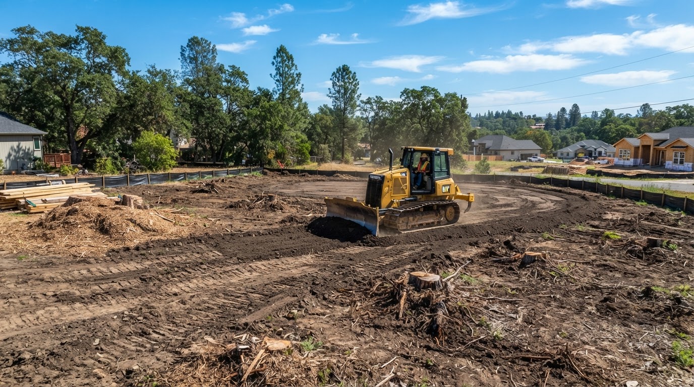 Residential lot clearing and site preparation in Lethbridge, Alberta