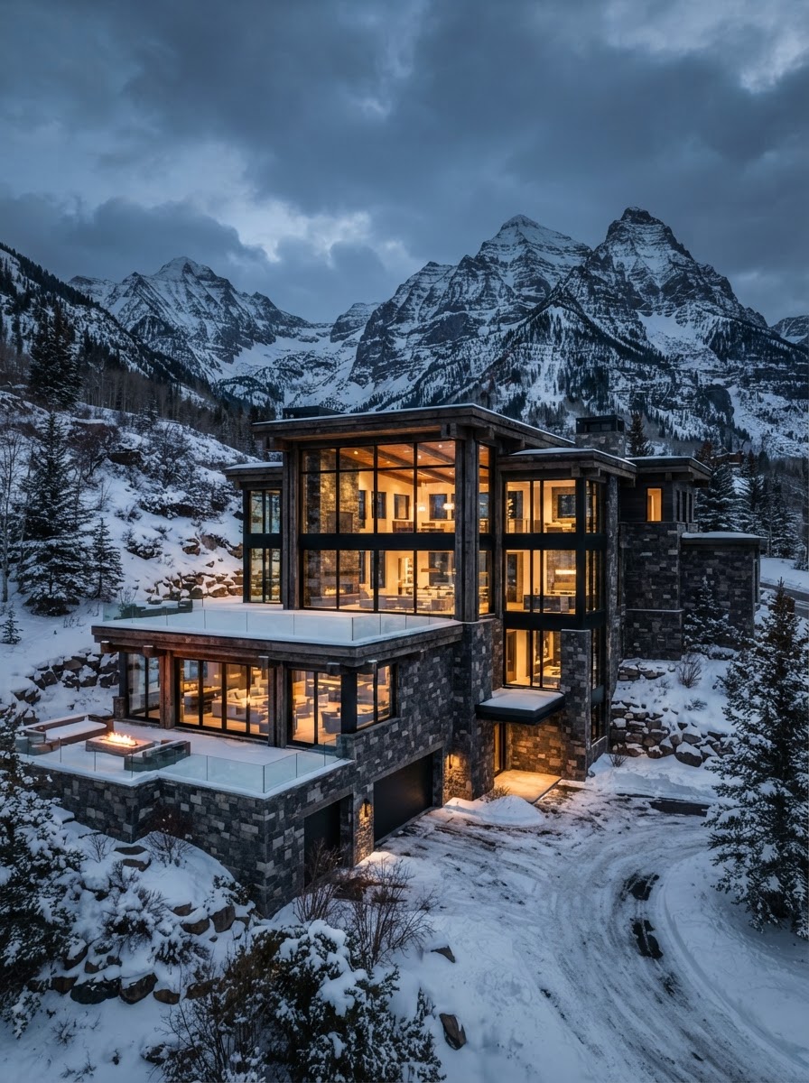 Monumental Aspen estate with Rocky Mountain peaks
