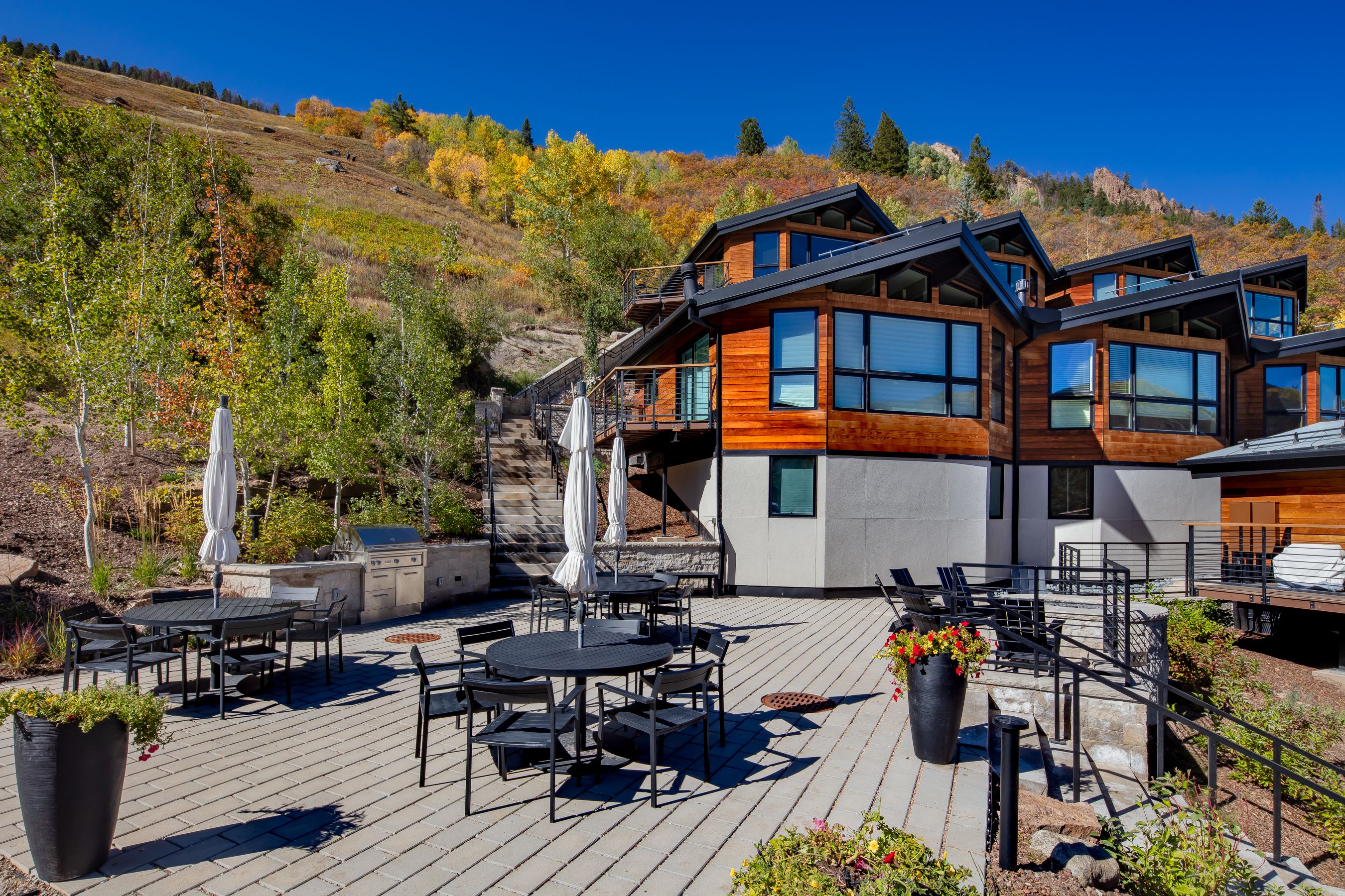 Expansive terrace & hillside residence — Shadow Mountain Townhomes, Aspen, CO
