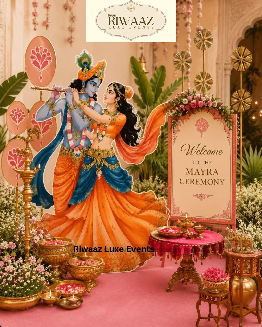 Radha Krishna Mayra Ceremony Entrance Setup