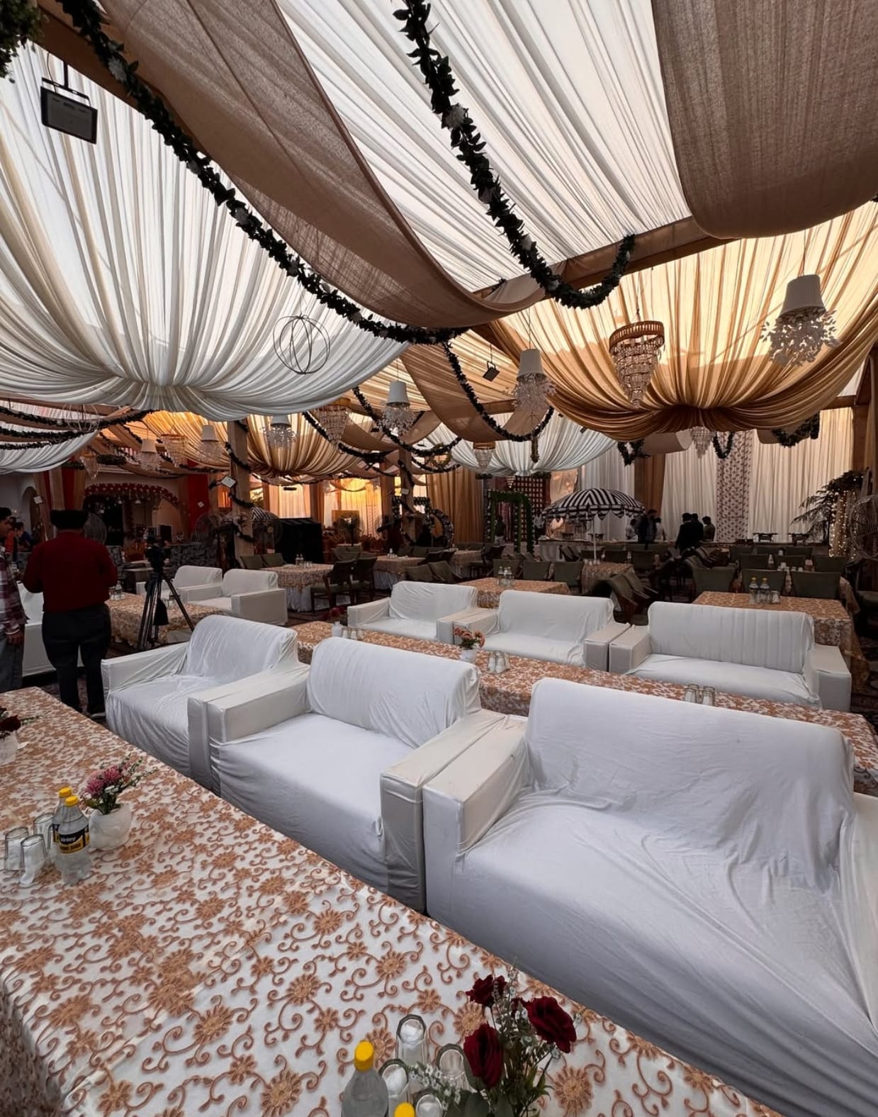 VIP Maharaja Sofas in Marquee Tent Setup