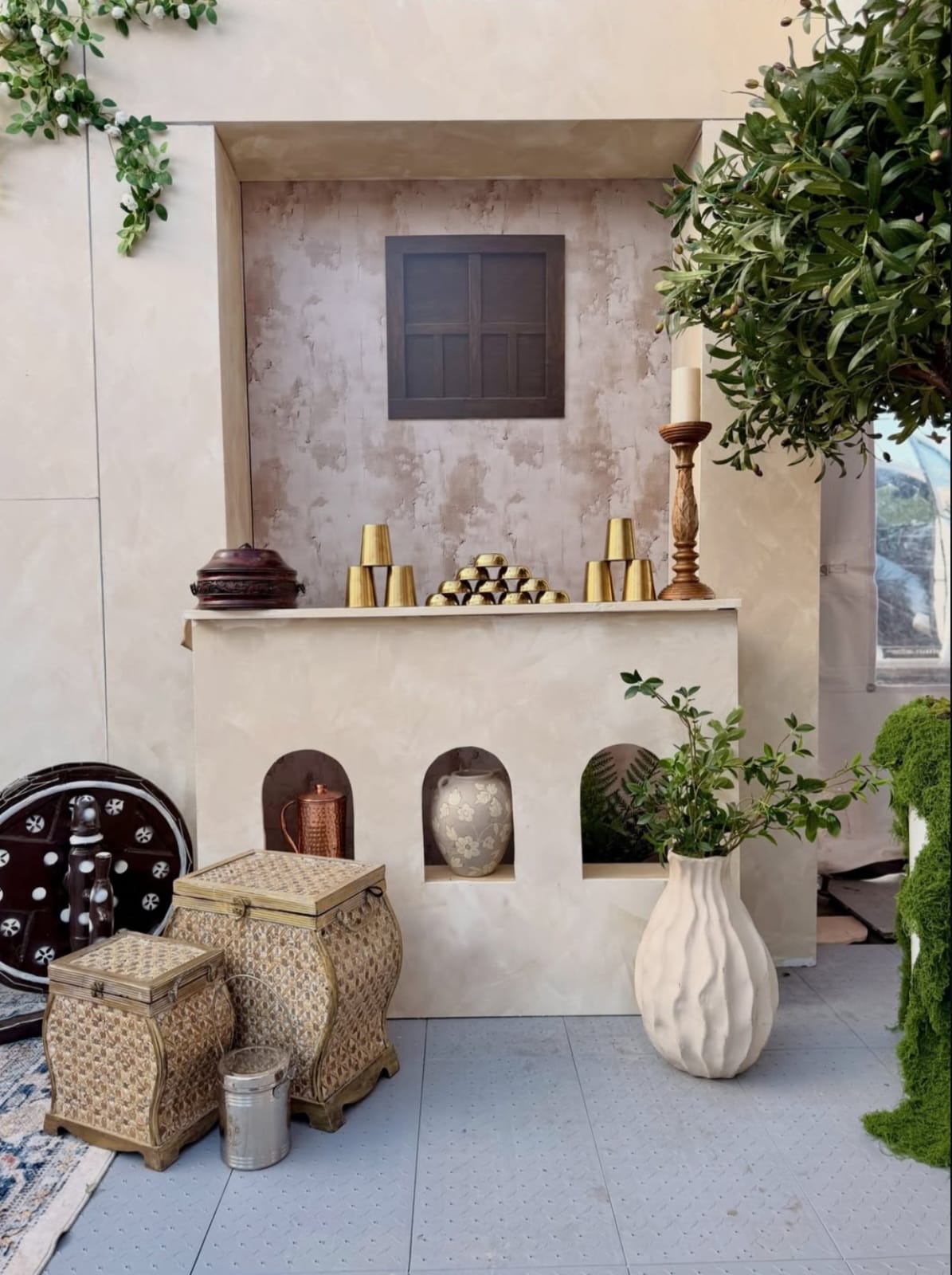 Traditional Charkha & Antique Brass Corner