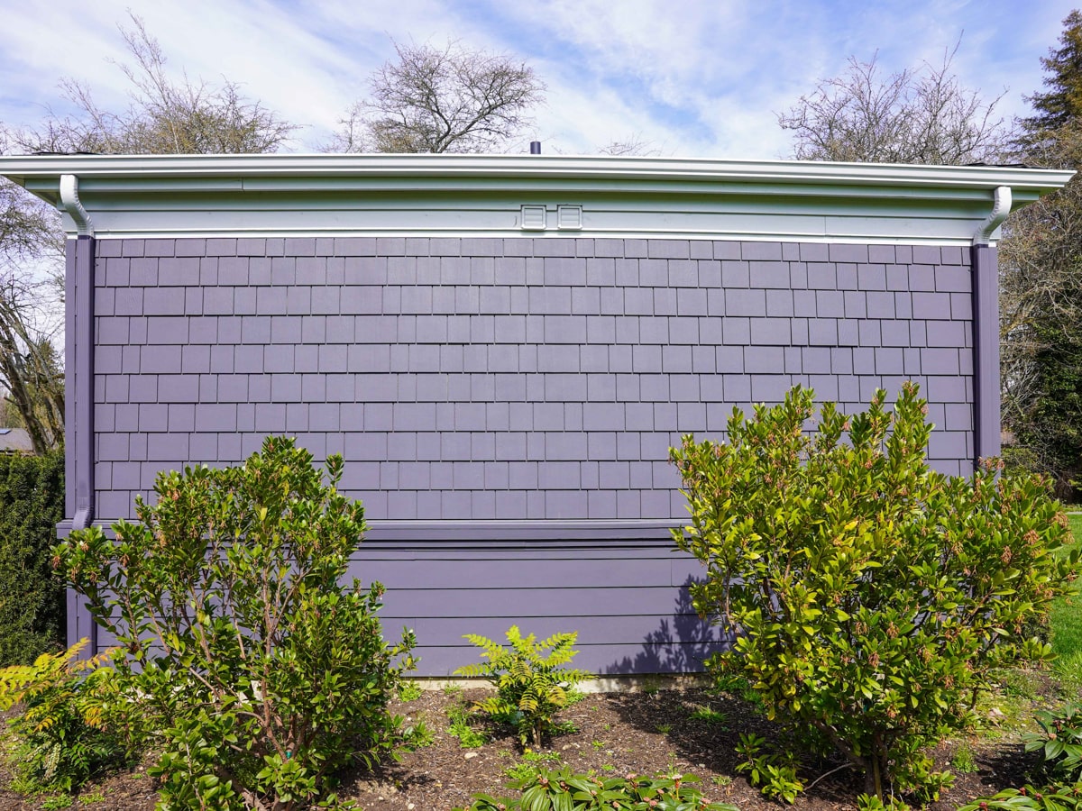 Charcoal Grey fiber cement shingle siding installation in Medina WA by Best Quality