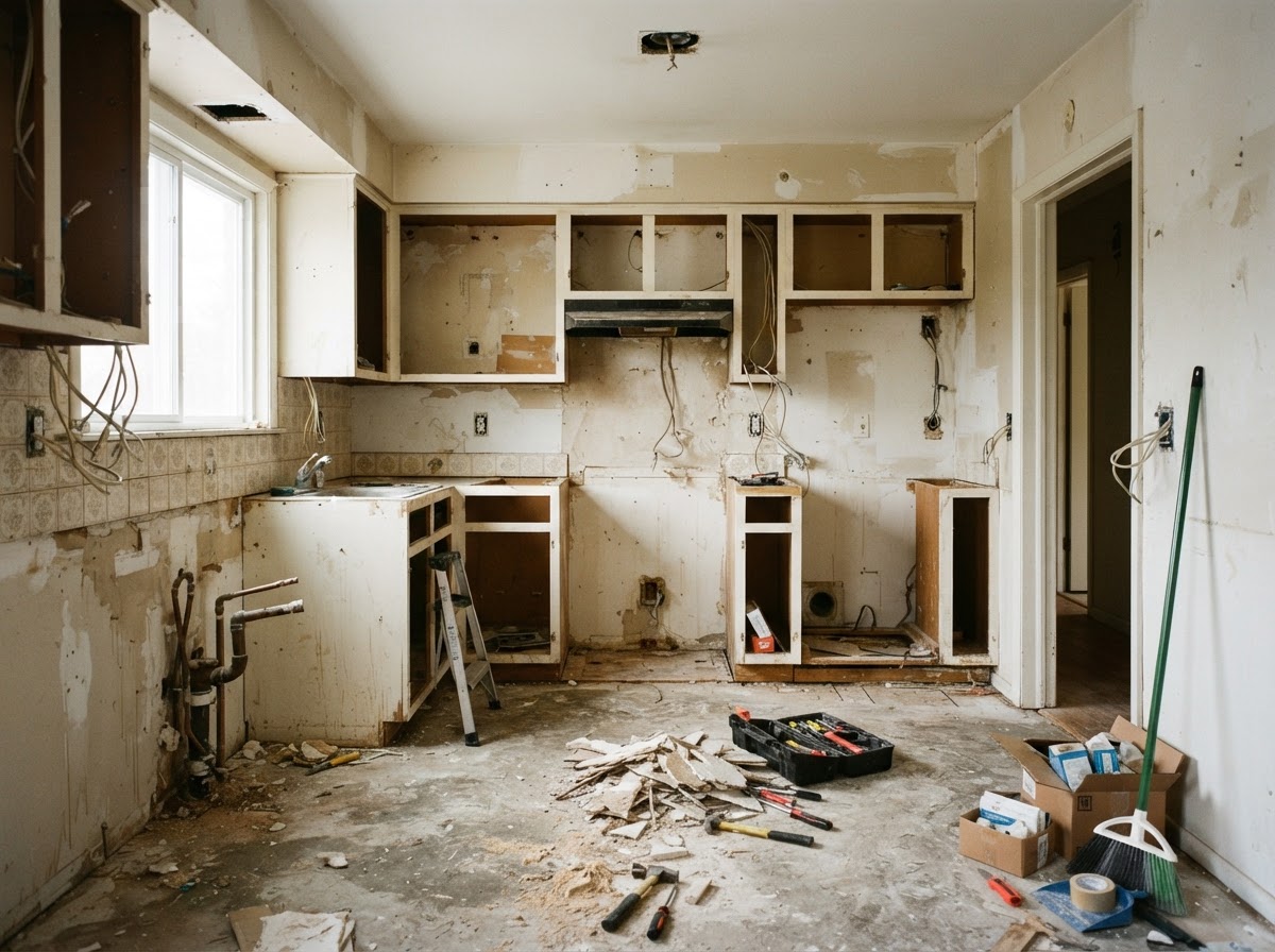 Kitchen and bath tear-out in Town 'N' Country