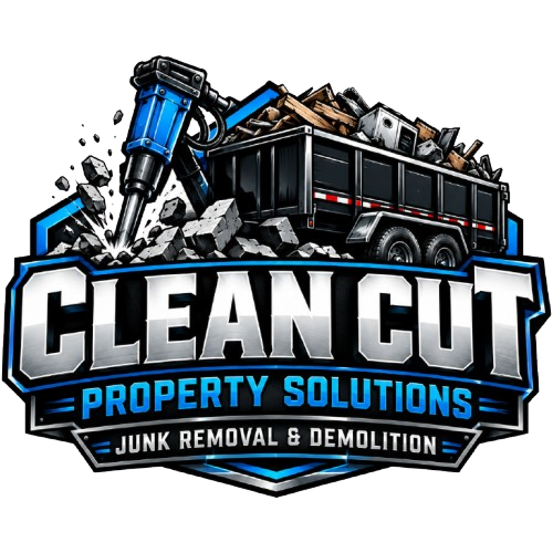 Clean Cut Property Solutions Junk Removal & Demolition emblem logo