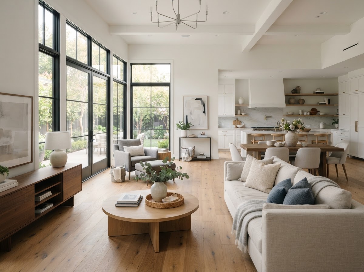 A beautifully staged living room ready for an open house