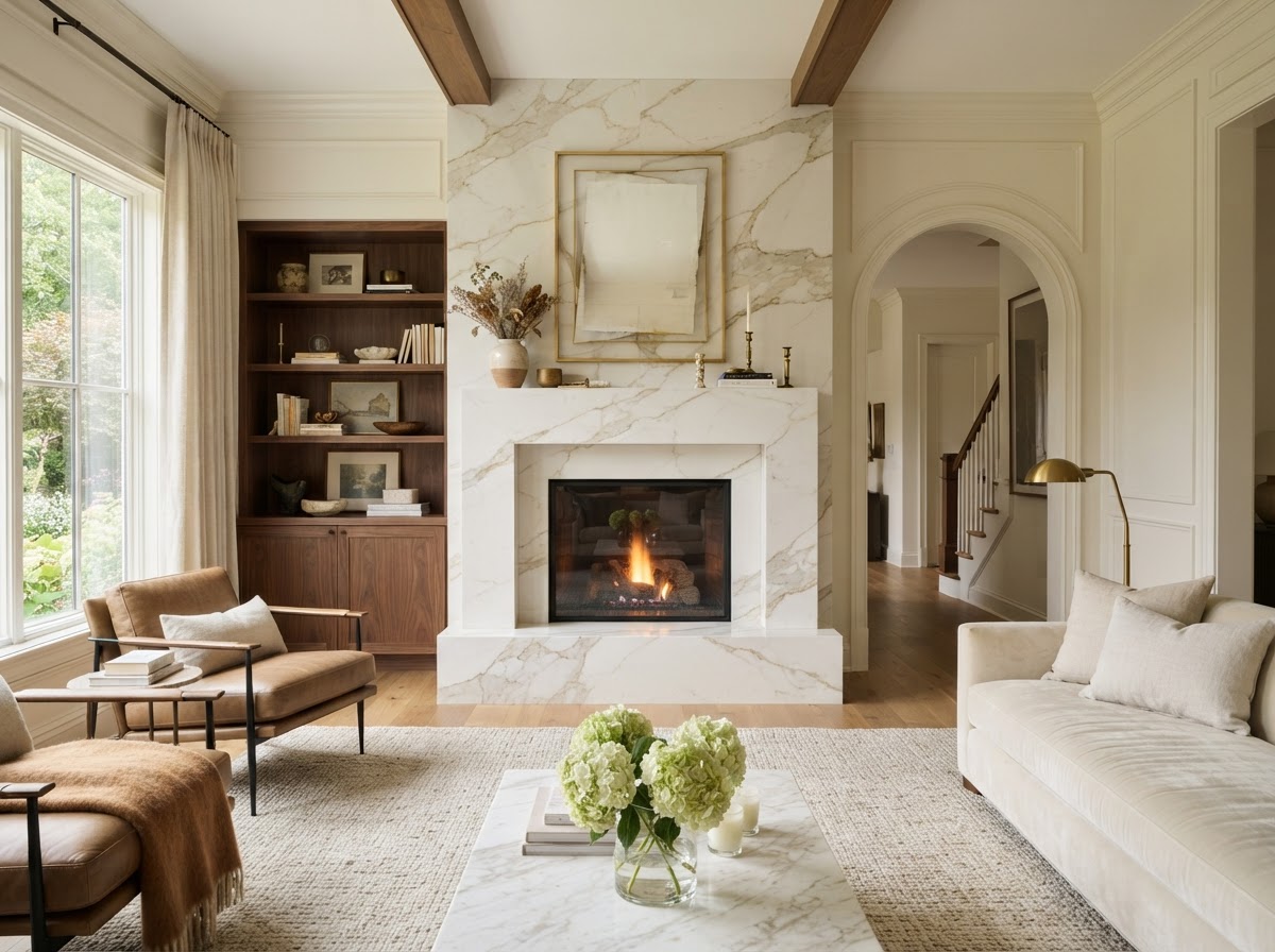 Porcelain fireplace surround · Boston, MA