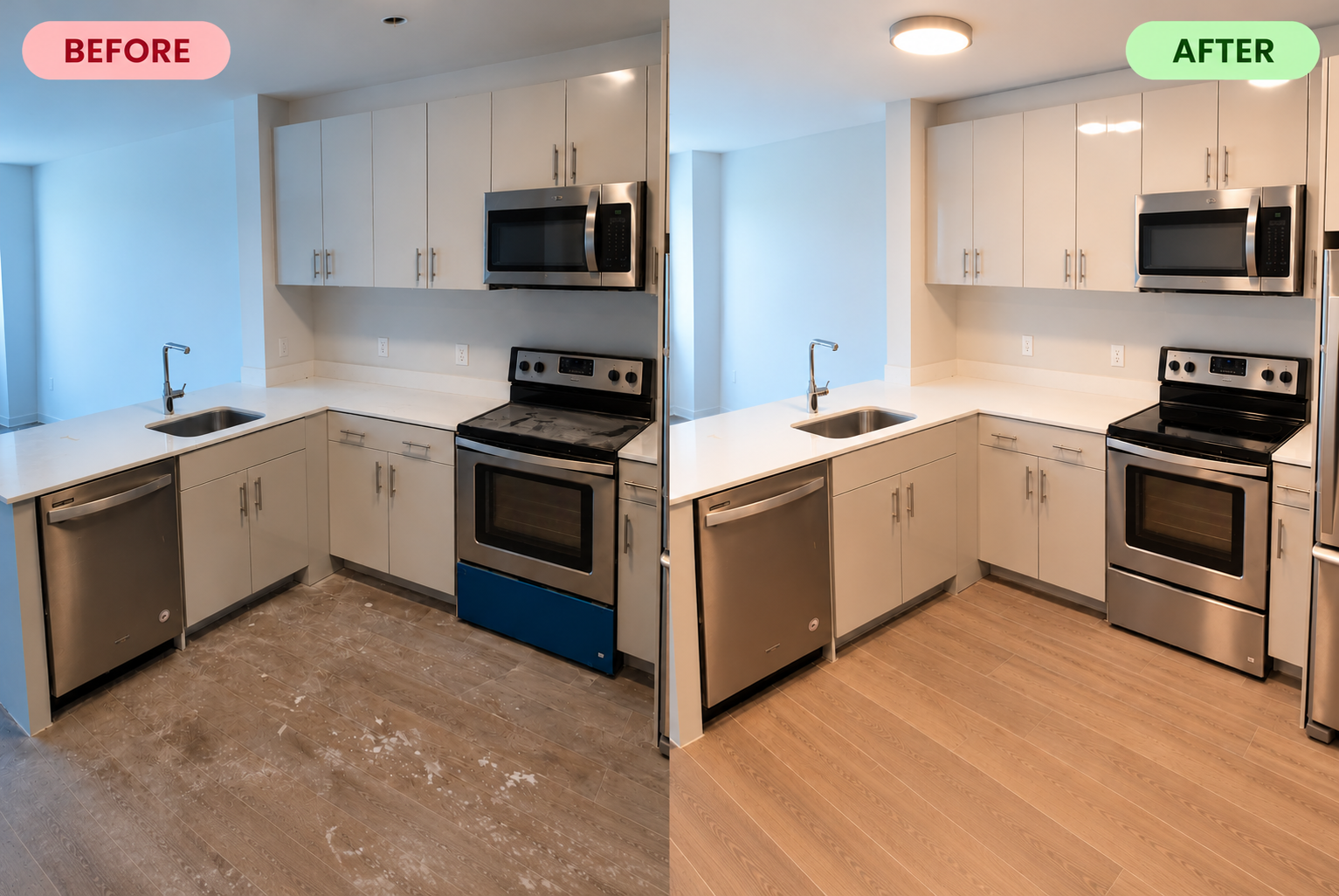 Post-construction cleaning transformation by Enterprise Cleaning Service