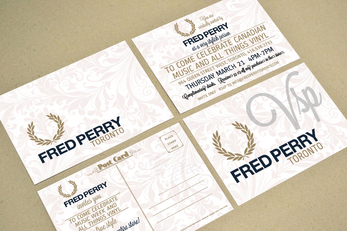 Fred Perry Toronto Event Invitation & Stationery Suite