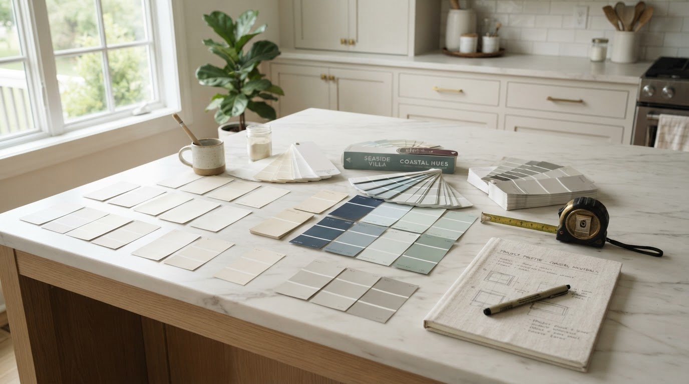Paint color fan decks and swatch samples for choosing Florida interior paint colors