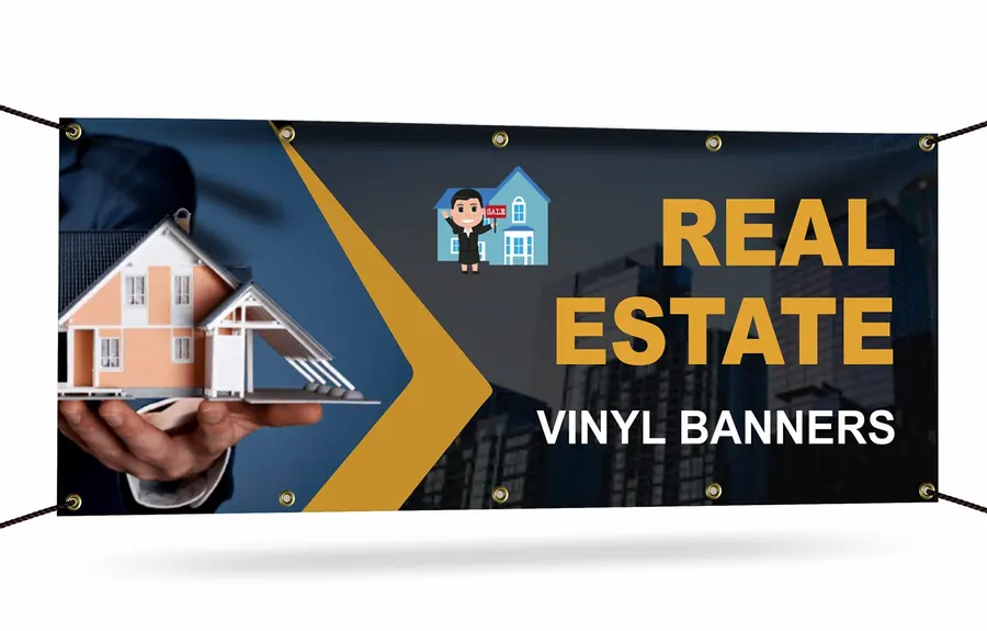 Real estate vinyl banner with grommets