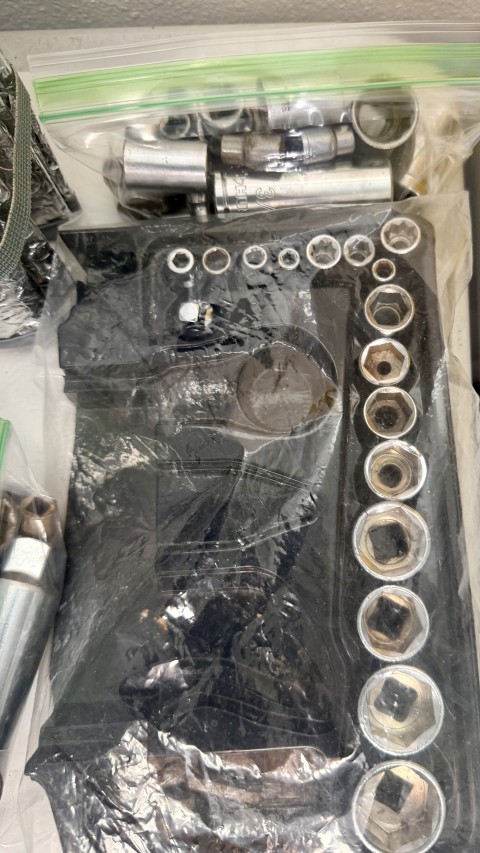 Mechanic socket tray and bagged socket set accessories