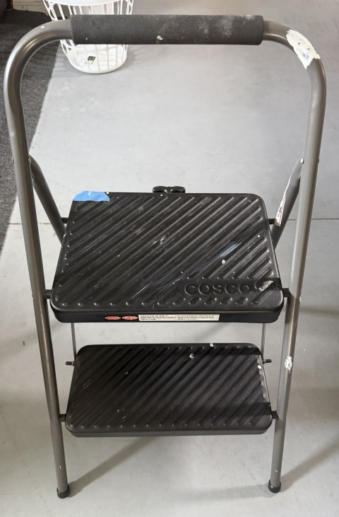Cosco two-step folding metal utility step stool with handle