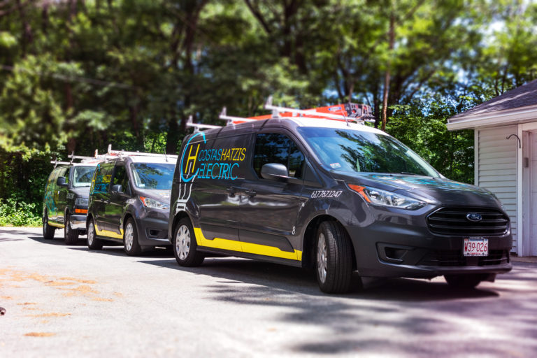 Costas Hatzis Electric service vans on site