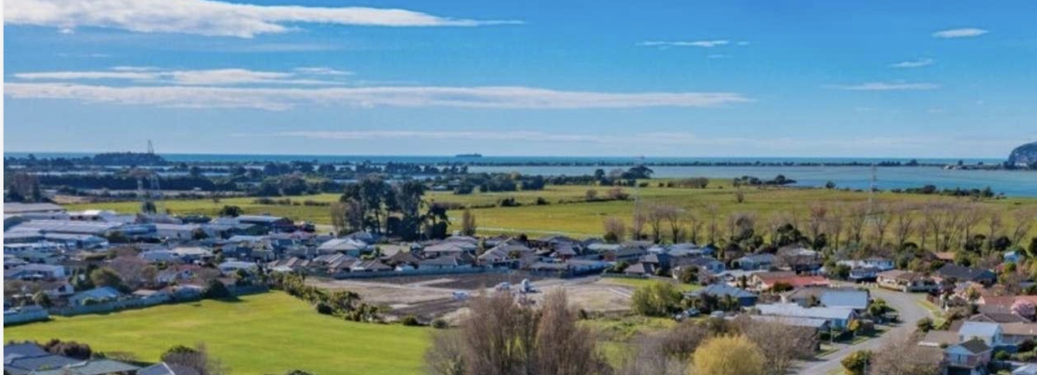 Aerial view over Bromley towards the Avon-Heathcote Estuary and Pegasus Bay